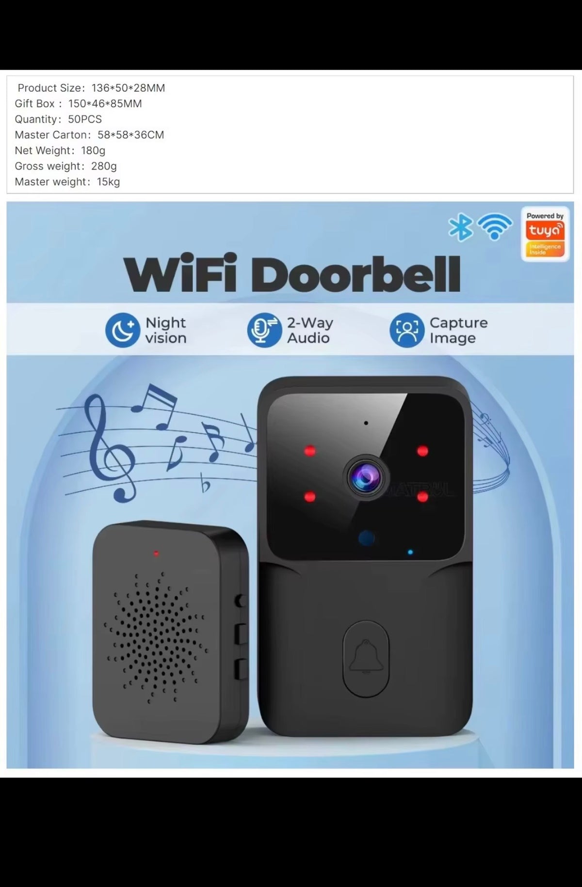 WIFI Video Doorbell Camera Wireless IR Night Vision Smart Home Security HD Door Bell Two Way Intercom Voice Change For Home