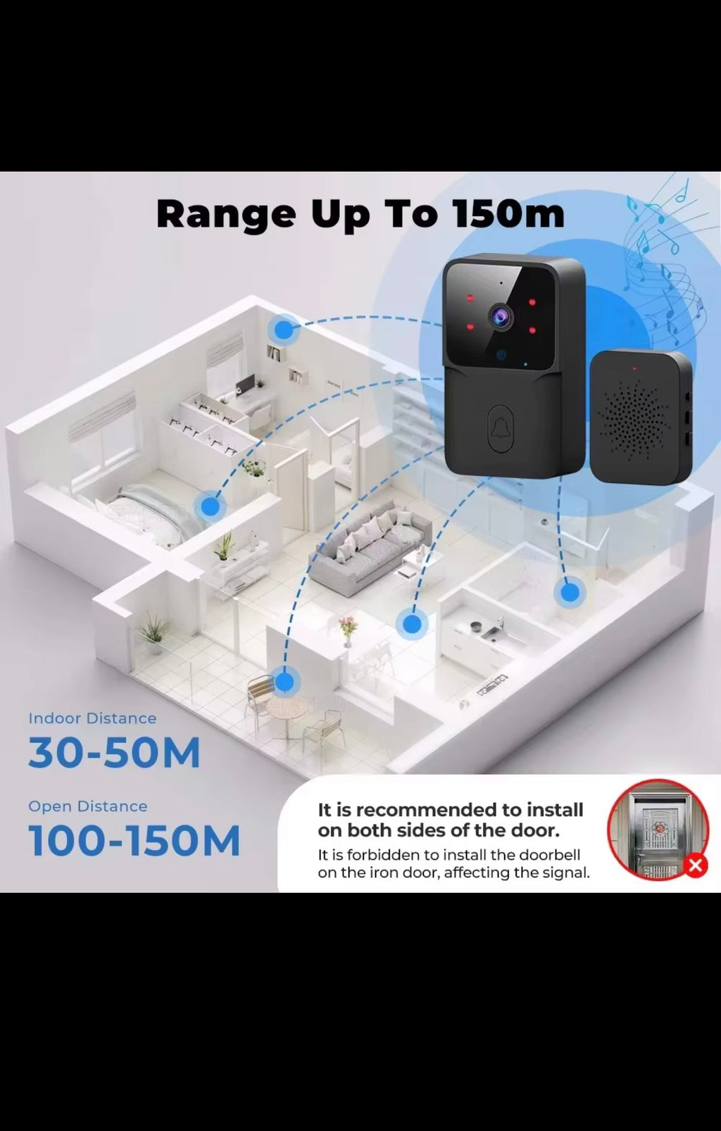 WIFI Video Doorbell Camera Wireless IR Night Vision Smart Home Security HD Door Bell Two Way Intercom Voice Change For Home